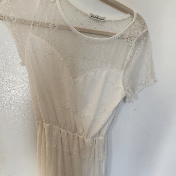 Charlotte Russe Dresses & Skirts - Charlotte Russe White Lace Dress Size S Cottage Wedding Bridal Bachelorette